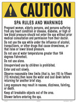 Kentucky and Vermont Spa Warnings and Regulations Sign - 18 x 24 Inches on Heavy-Duty Aluminum