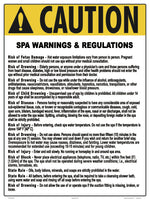 Arkansas Spa Warnings and Regulations Sign - 18 x 24 Inches on Heavy-Duty Aluminum