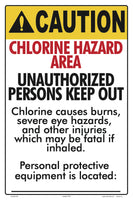 Chlorine Hazard Area Caution Sign - 12 x 18 Inches on Heavy-Duty Aluminum (Customize or Leave Blank)