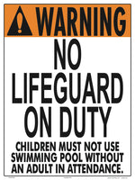 Minnesota No Lifeguard Warning Sign (No Age Limit) - 18 x 24 Inches on Heavy-Duty Aluminum