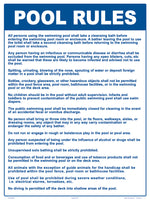 Hawaii Pool Rules Sign - 18 x 24 Inches on Styrene Plastic