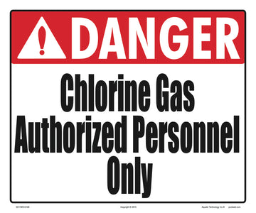 Danger Chlorine Gas Sign - 12 x 10 Inches on Styrene Plastic