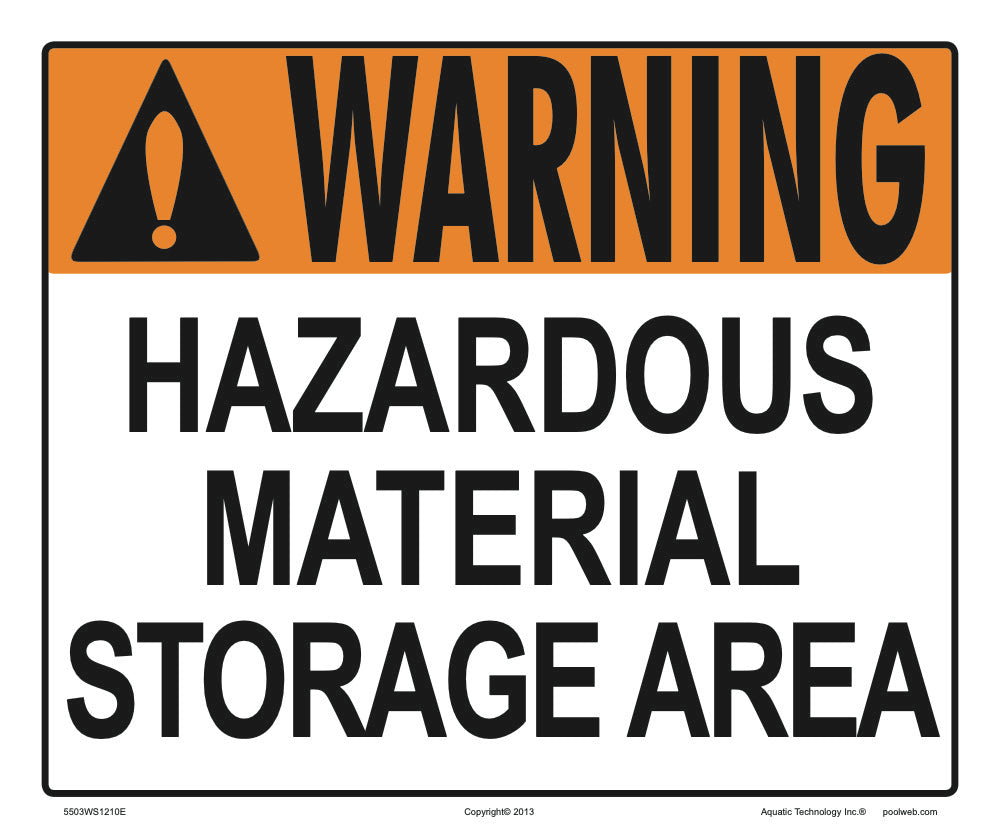Hazardous Material Storage Area Warning Sign - 12 x 10 Inches on Heavy-Duty Aluminum