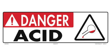 Danger Acid Sign - 18 x 6 Inches on Heavy-Duty Aluminum