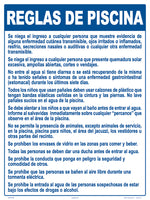 New Jersey Pool Rules Sign in Spanish - 18 x 24 Inches on Styrene Plastic