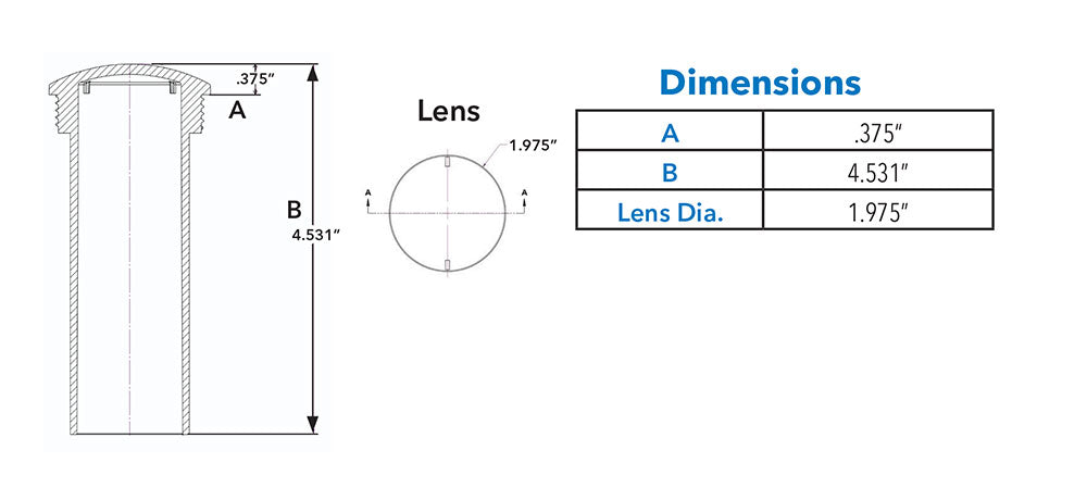 PureWhite VU LED Nicheless Pool Light - 12 Volt 20 Watts - 1.5 Inch - 50 Foot Cord