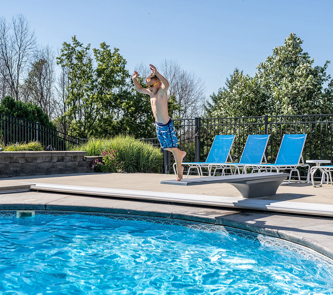 GX8 8 Foot Diving Board and 3-Bolt Base and Jig Combination Set - White