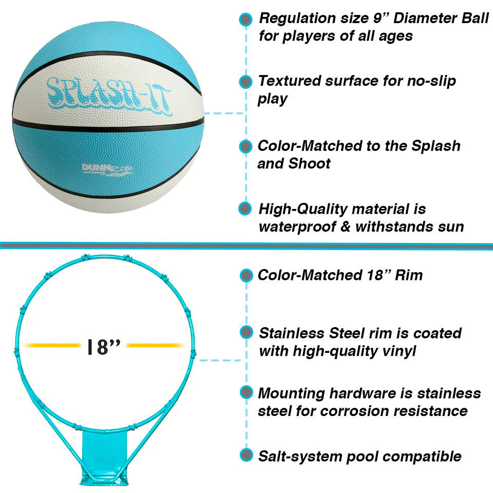 Splash and Shoot Stainless Steel Pool Basketball Game