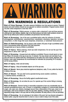 Delaware Spa Warnings and Regulations Sign - 12 x 18 Inches on Heavy-Duty Aluminum