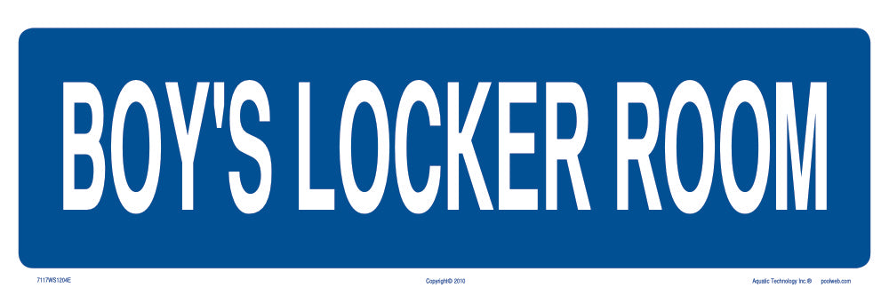 Boy's Locker Room Sign - 12 x 04 Inches on Styrene Plastic