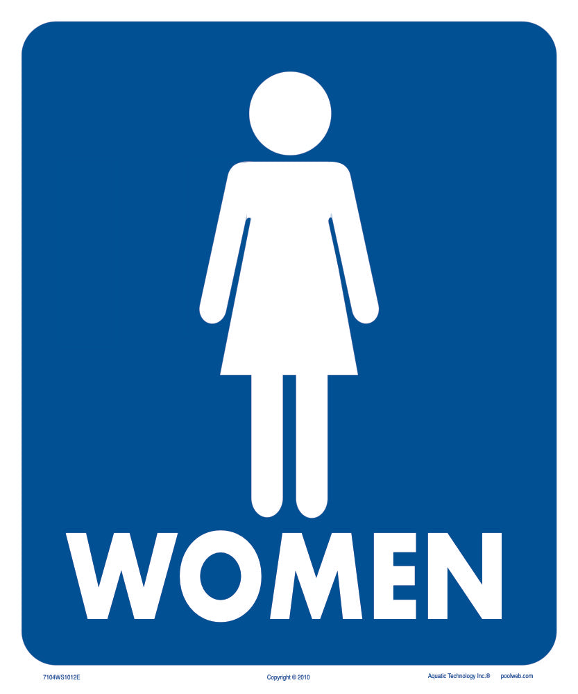 Women With Graphics Sign - 10 x 12 Inch on Vinyl Stick-on