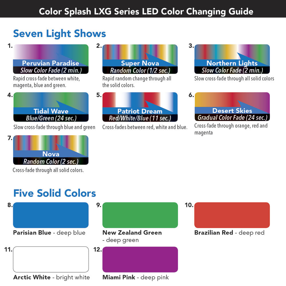 ColorSplash XG-W LED Pool RGB-White Light for SwimQuip Niches - 300 Watts 12 Volts - 50 Foot Cord