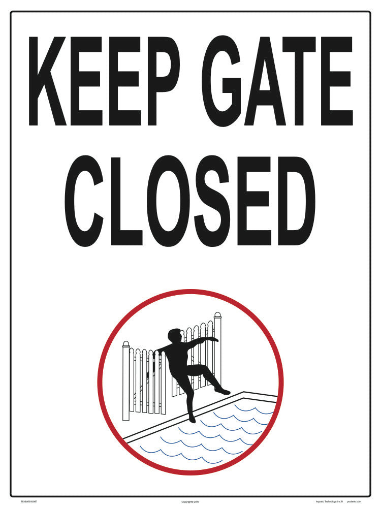 Keep Gate Closed With Graphic Sign - 18 x 24 Inches on Heavy-Duty Aluminum
