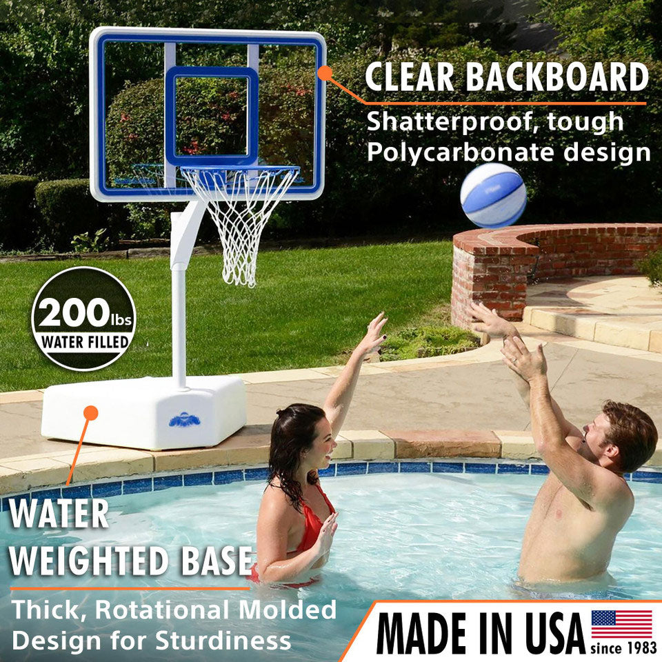 Splash and Shoot Clear Pool Basketball Game - Blue