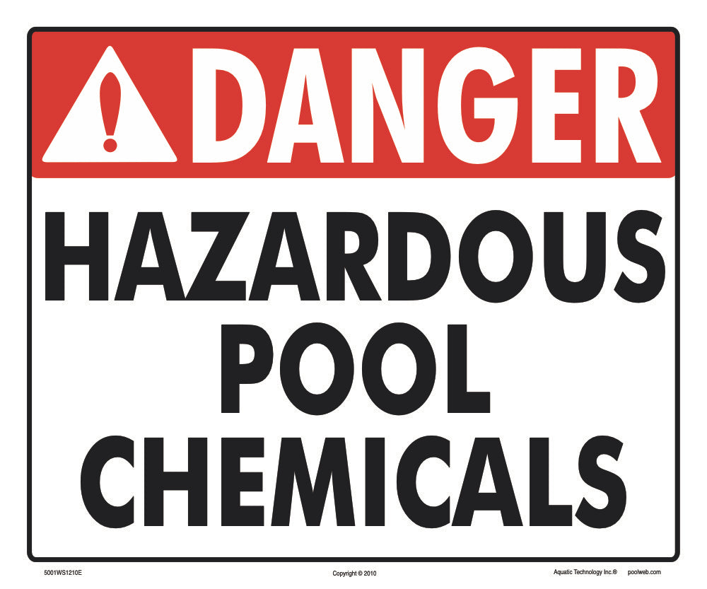 Danger Hazardous Chemicals Sign - 12 x 10 Inches on Heavy-Duty Aluminum