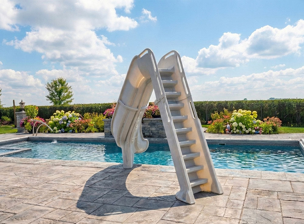 Bad Axe X7 Water Slide Left Turn - 7 Feet - Silver Quartz