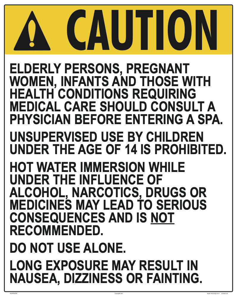 California Spa Regulations Caution Sign - 24 x 30 Inches on Heavy-Duty Aluminum