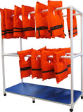 Life Jacket Rack With Sign Large Storage Rack for Life Jackets - Holds 50+ Vests