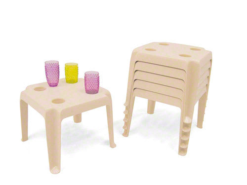 Oasis 18 x 18 Inch Low Table with Cup Holders - White (Must Order in Multiples of 14)