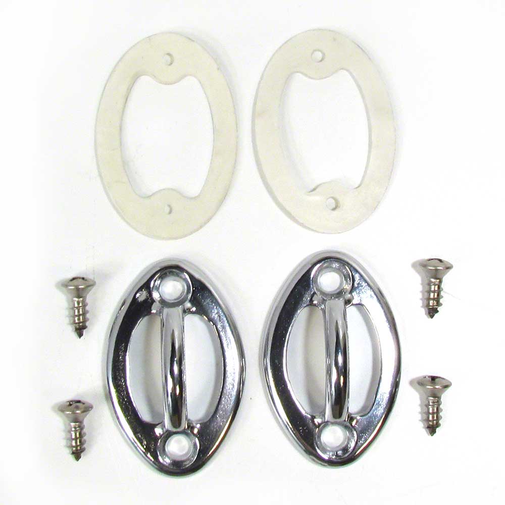 Rope Eyes Oval With Screws and Gaskets - Chrome Plated Bronze - Set of 2