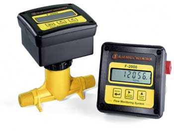 F-2000RTP Digital Paddlewheel Flow Meter - 8 Inch Sch 80 Saddle Mount - Battery 400-4000 GPM Remote