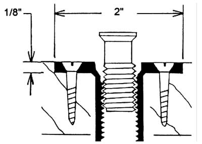 Wood Deck Brass Safety Cover Anchor With Screws