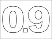 #0.9 Vinyl Depth Marker Stencil 8 Inch x 6 Inch with 4 Inch Lettering