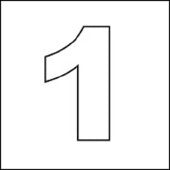 #1 Vinyl Depth Marker Stencil 6 Inch x 6 Inch with 4 Inch Lettering