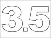 #3.5 Vinyl Depth Marker Stencil 8 Inch x 6 Inch with 4 Inch Lettering (Metric)