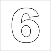 #6 Vinyl Depth Marker Stencil 6 Inch x 6 Inch with 4 Inch Lettering