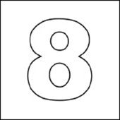 #8 Vinyl Depth Marker Stencil 6 Inch x 6 Inch with 4 Inch Lettering