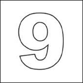 #9 Vinyl Depth Marker Stencil 6 Inch x 6 Inch with 4 Inch Lettering