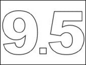 #9.5 Vinyl Depth Marker Stencil 8 Inch x 6 Inch with 4 Inch Lettering