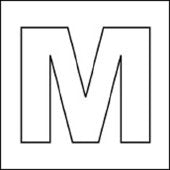 M Vinyl Depth Marker Stencil 6 Inch x 6 Inch with 4 Inch Lettering