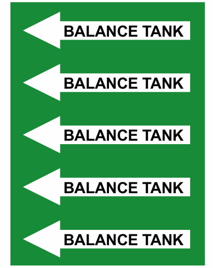 Balance Tank Left Arrow Pipe Label (Sold Per Inch)
