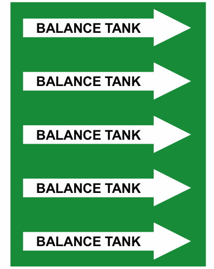 Balance Tank Right Arrow Pipe Label (Sold Per Inch)