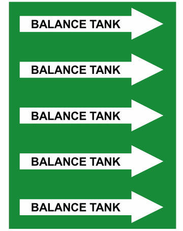 Balance Tank Right Arrow Pipe Label (Sold Per Inch)
