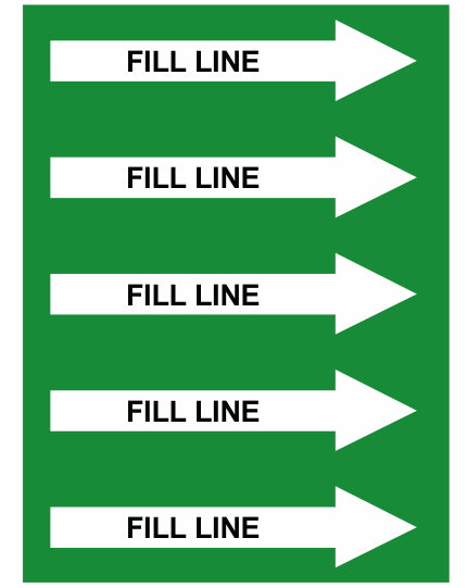 Fill Line Right Arrow Pipe Label (Sold Per Inch)
