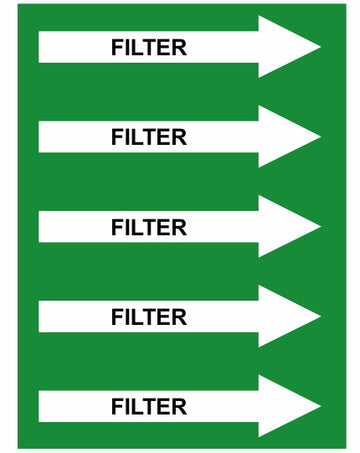 Filter Pipe Right Arrow Pipe Label (Sold Per Inch)
