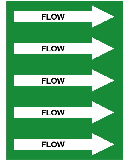 Flow Right Arrow Pipe Label (Sold Per Inch)
