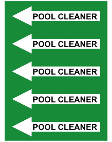 Pool Cleaner Left Arrow Pipe Label (Sold Per Inch)