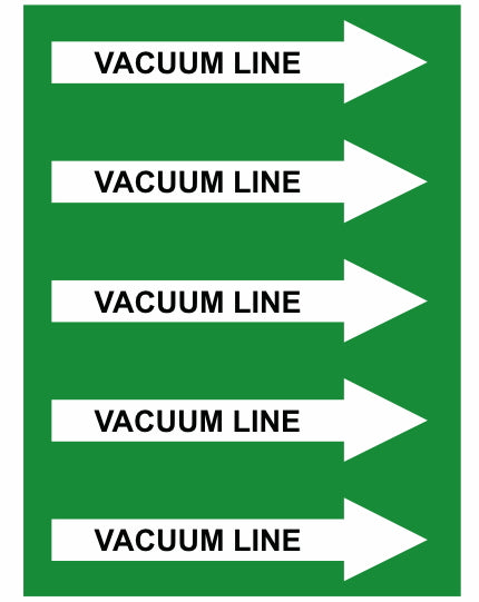 Vacuum Line Right Arrow Pipe Label (Sold Per Inch)