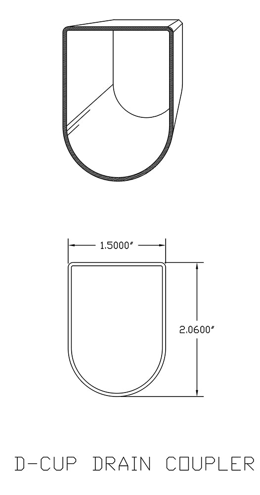 Deck Drain Universal Coupler - 4-1/6 Inch Length