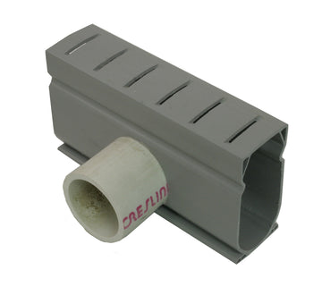Deck Drain Side Adapter Fitting 1.6 Inch Width - Gray - Adapts to 1-1/2 Inch Schedule 40 Pipe
