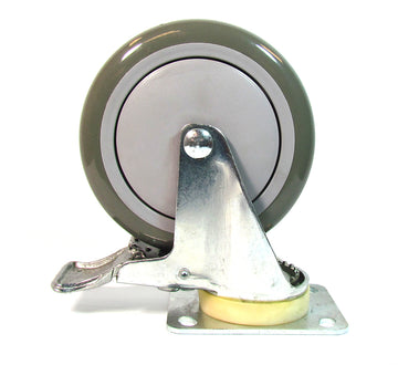 Storage Reel 5 Inch Locking Caster - Zinc - Hardware Not Included
