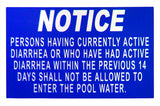 Notice Persons With Diarrhea Sign - 18 x 12 Inches Engraved on Blue/White Heavy-Duty Plastic .25