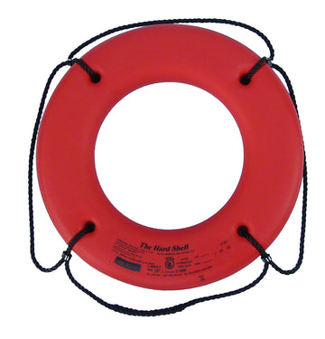 USCG Hard Shell Polyethylene 20 Inch Life Ring Buoy - Orange