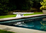 Salt Pool Jump System With 6 Foot Frontier III Diving Board - White Stand - Radiant White Board With Matching Tread