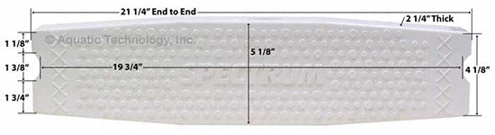 Plastic Sloping Ladder Tread Step With Hardware - 19.75 Inch Width