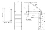 4-Step 36 Inch Wide Cross-Braced Heavy-Duty Ladder 1.90 x .065 Inch